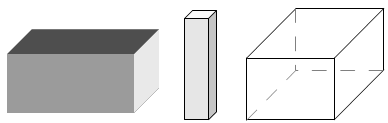 3 examples of erctangular prisms