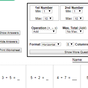 Printable Math Worksheet Generators